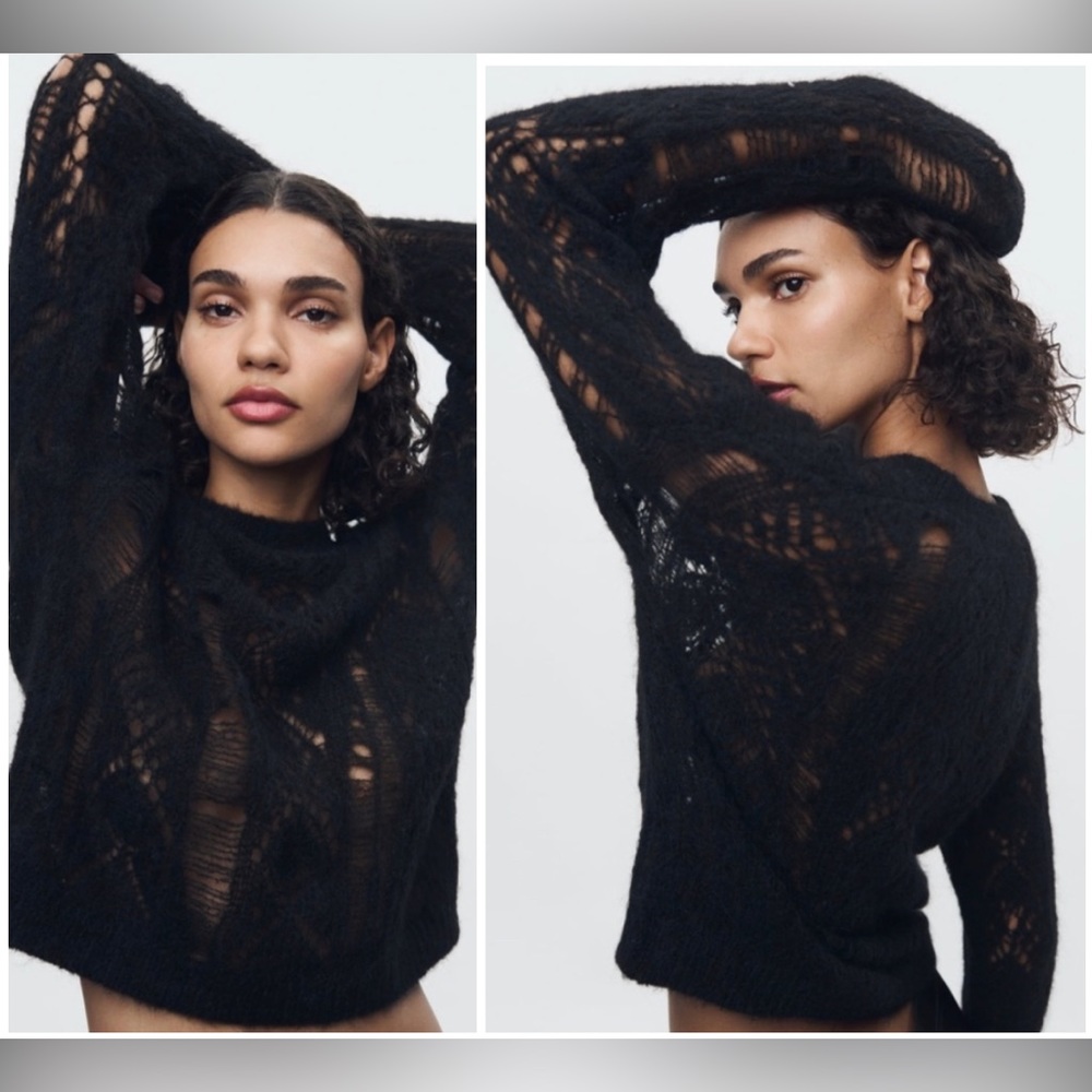 Zara alpaca openwork sweater